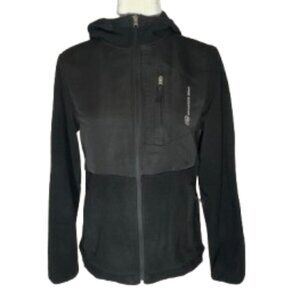 Authentic Lifestyle FREE COUNTRY Black Hooded Fleece Coat Women's Small